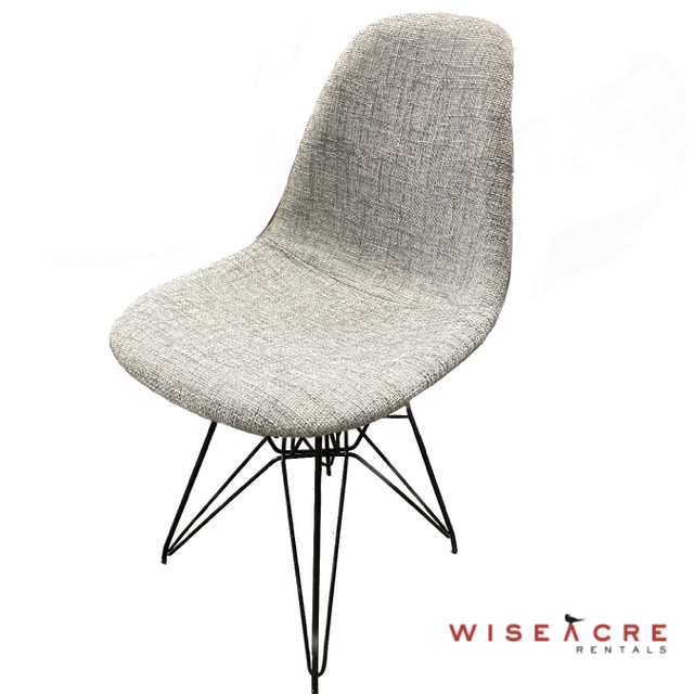 Furnishings, Fabric chairs with metal legs, W: 18", H: 32", Grey, Black