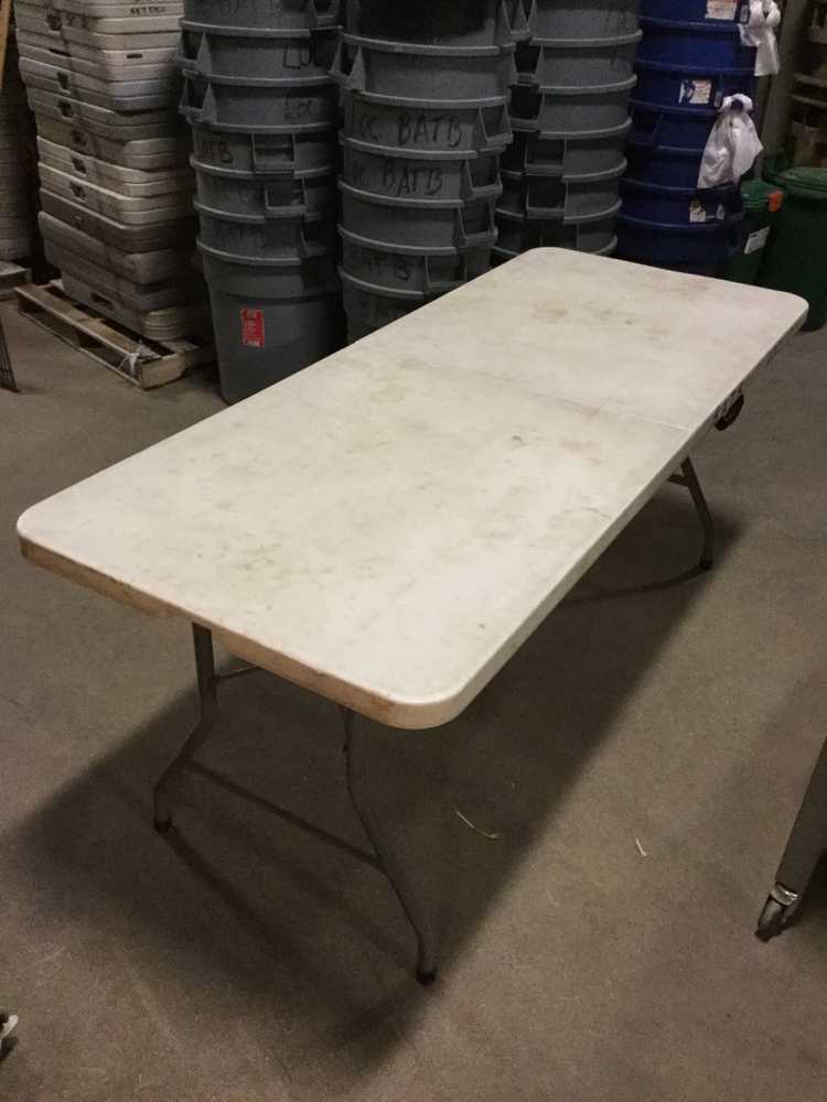 Production Support  Rentals, Standard 8' Folding Table, 72" W, 30" L, 30" H, Grey