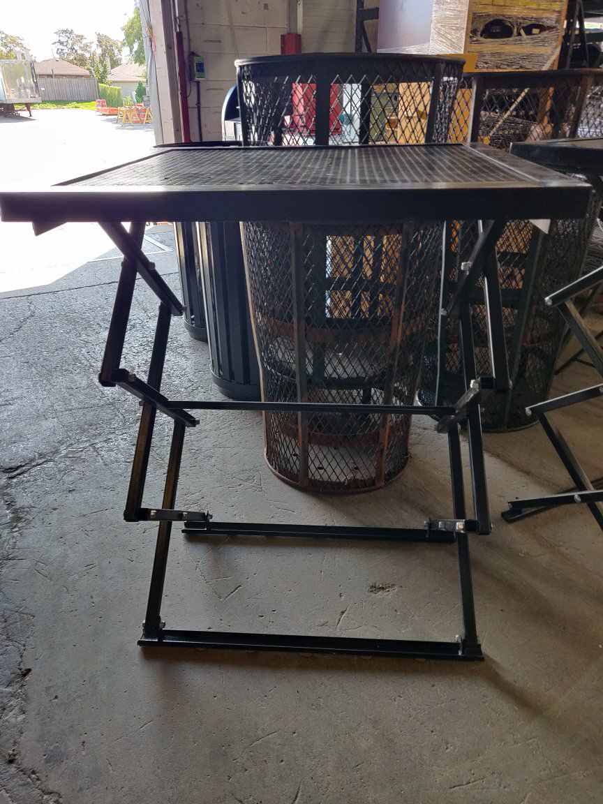 Furnishings, Standing Work Station, Steel Table With Mesh Top, Black, 30"W, 30"D, 39.5"H, Black, Steel
