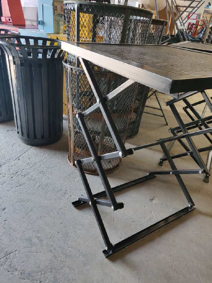Furnishings, Standing Work Station, Steel Table With Mesh Top, Black, 30"W, 30"D, 39.5"H, Black, Steel