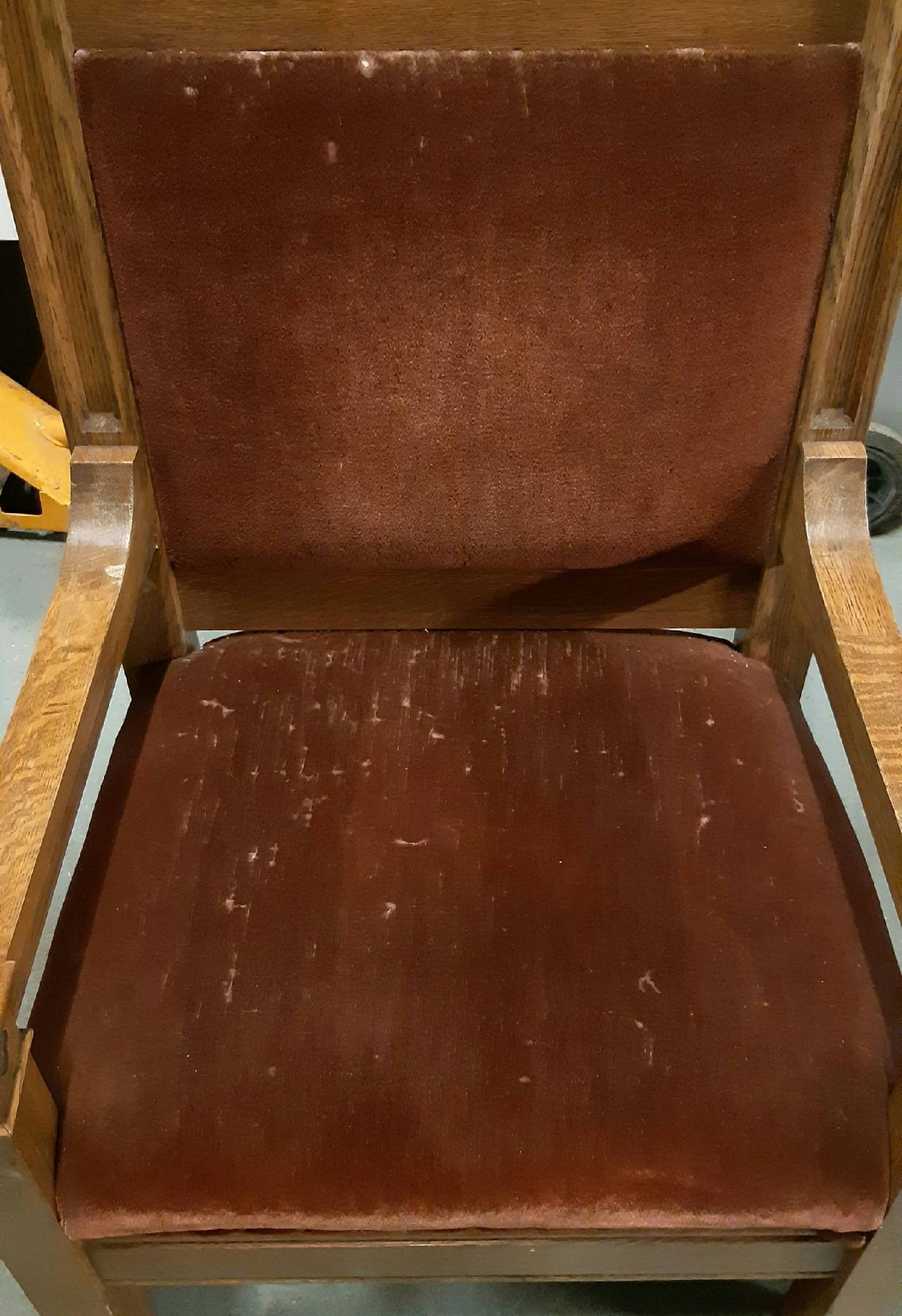Furnishings, Church Throne, 27"W, 21"D, 55.5"H, Brown, Rust, Wood, Velvet