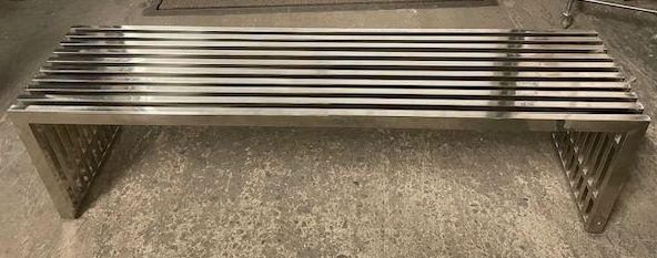 Outdoors & Greenery, Modern Bench, Metal, Silver, Metal