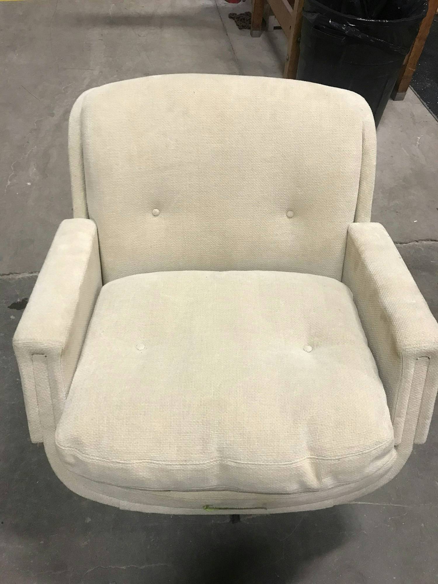 Furnishings, Swivel Chair, Cream, Fabric, Metal