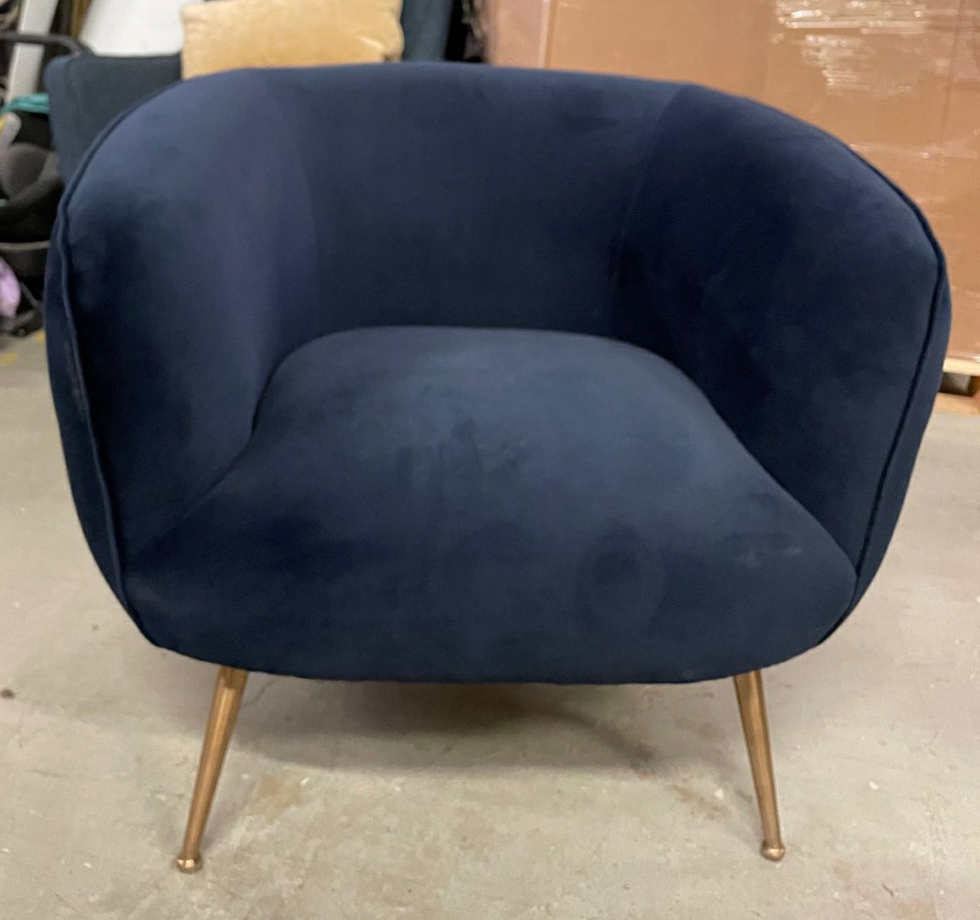 Furnishings, Amara Lounge Chair, Navy, Gold, Sunpan