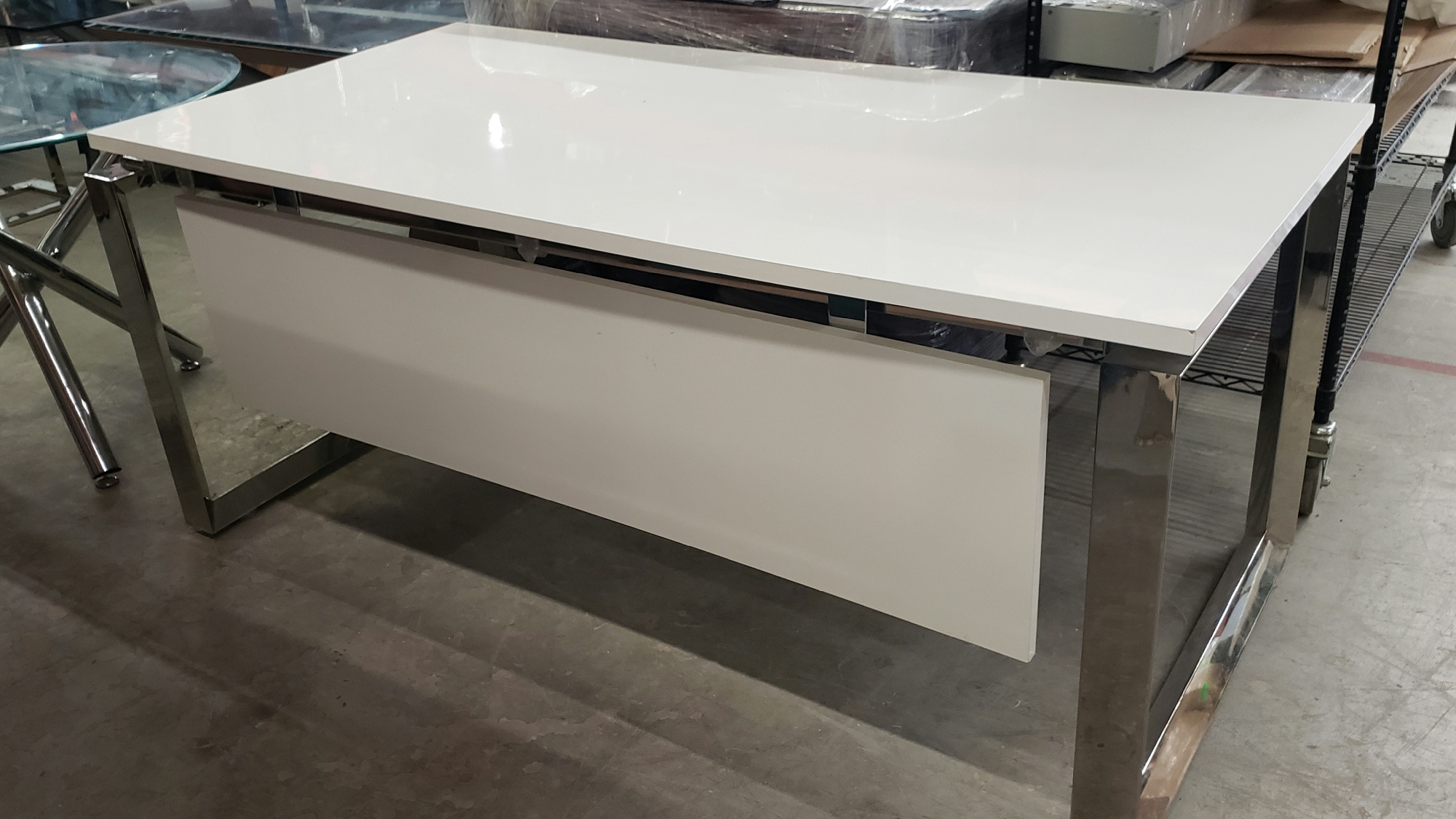 Furnishings, Glass Top Desk Table