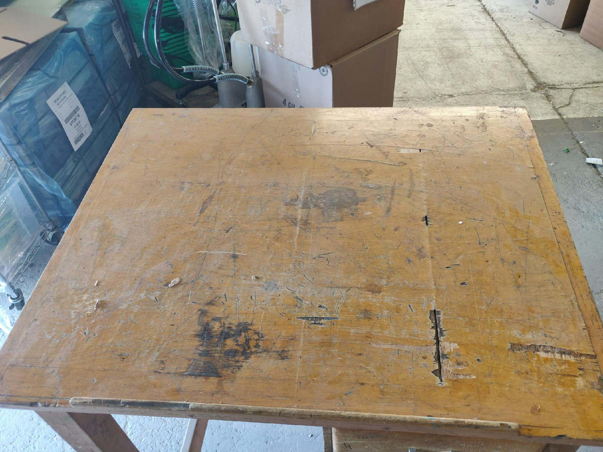 Furnishings, Artist Work Table, 36"W, 28"D, 40"H, Light Tone Wood, Wood