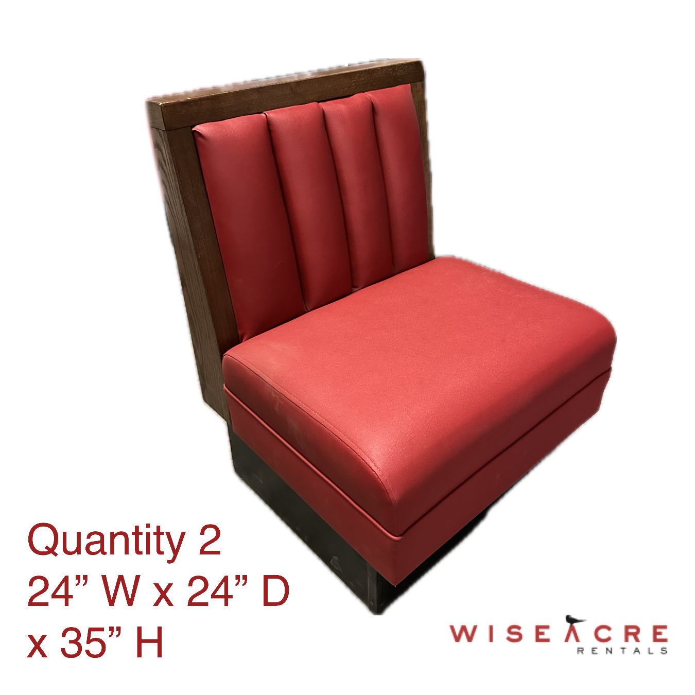 Furnishings, Red Leather/Wood Dinning Chair/Booth, Red, Brown, Leather, Wood