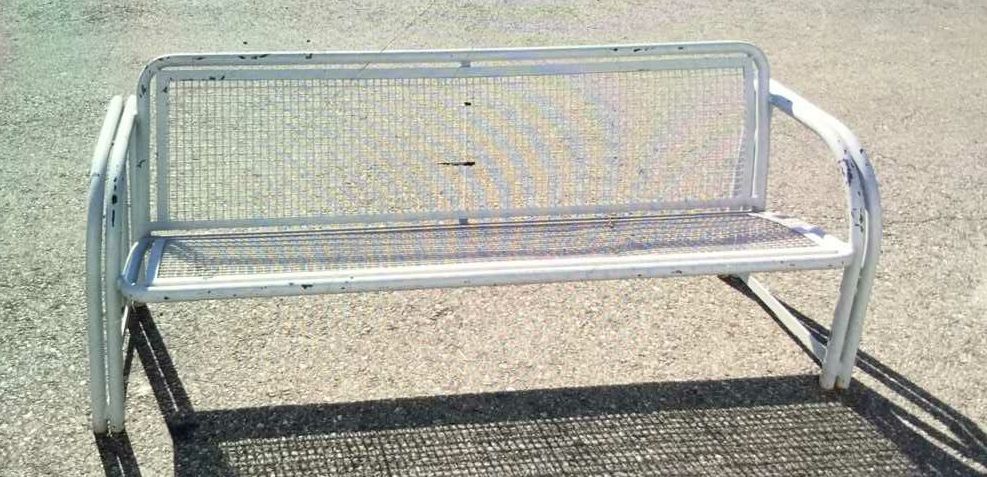 Outdoors & Greenery, Outdoor Bench Light Grey, 6'W, 2.2'D, 2.5'H, Light Grey, Metal