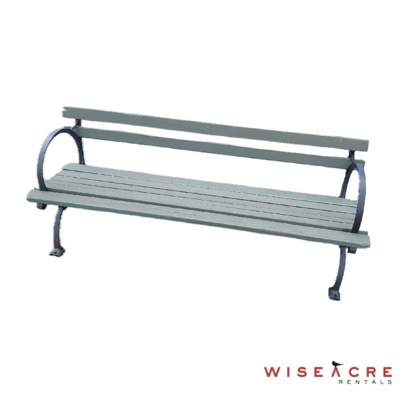 Outdoors & Greenery, Green Wooden Outdoor Bench, Green, Black