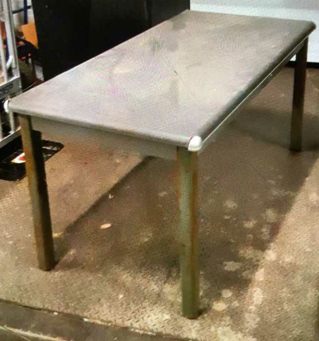 Furnishings, Grey Bull Nose Steel Desk, 5' W, 30" D, 29" H, Grey, Metal