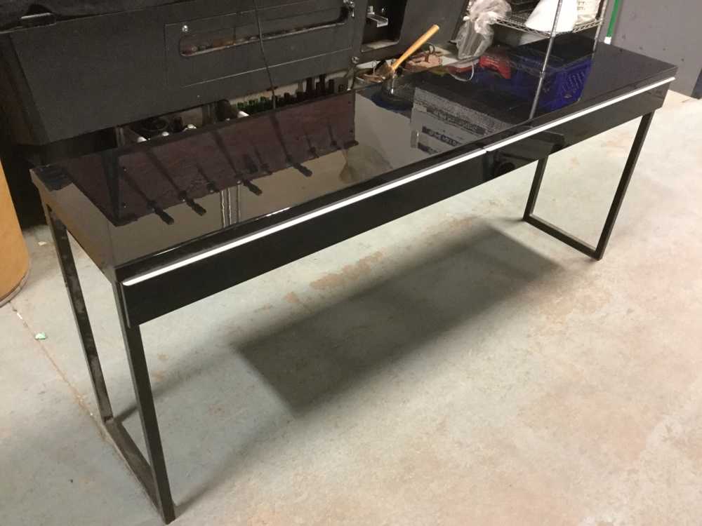 Furnishings, 71"W, 16"D, 29"H, Black, Wood, Metal