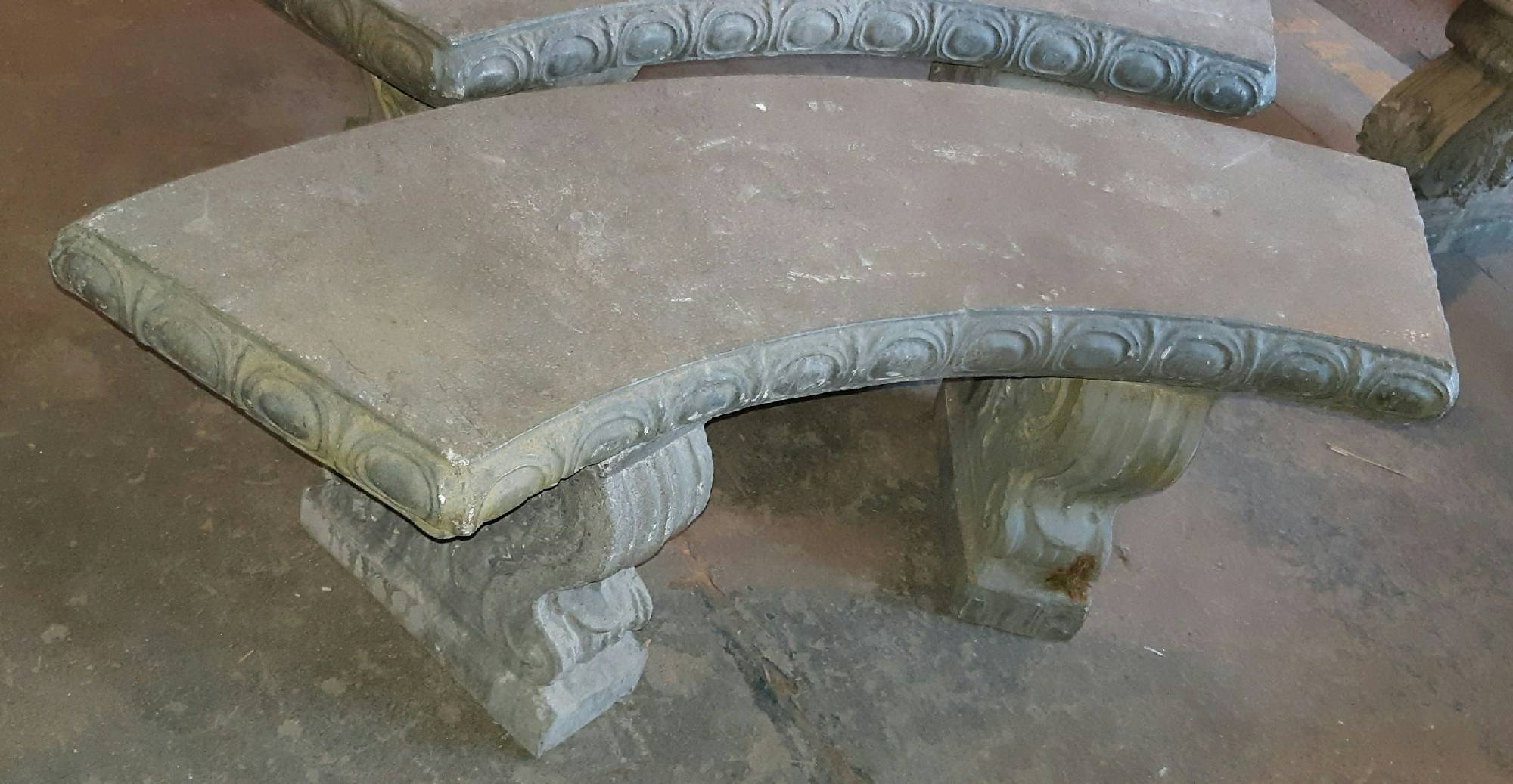 Outdoors & Greenery, Real Cement Curved Bench Legs Separate