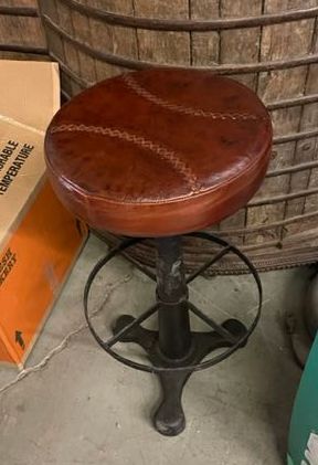 Furnishings, Baseball Novelty Stool, Red, Black