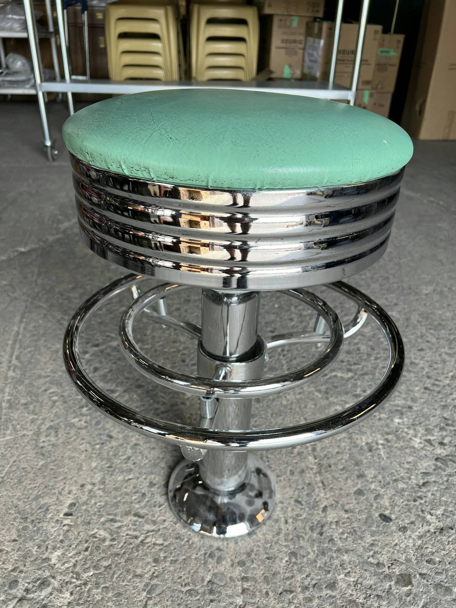 Furnishings, Aqua Diner Booth Chair, Aqua, Silver, Leather