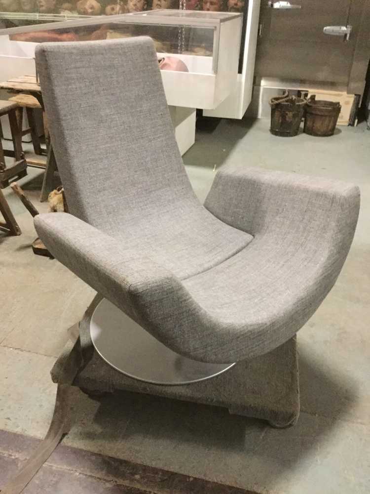Furnishings, 33" W, 32" D, 35" H, Grey, Fabric