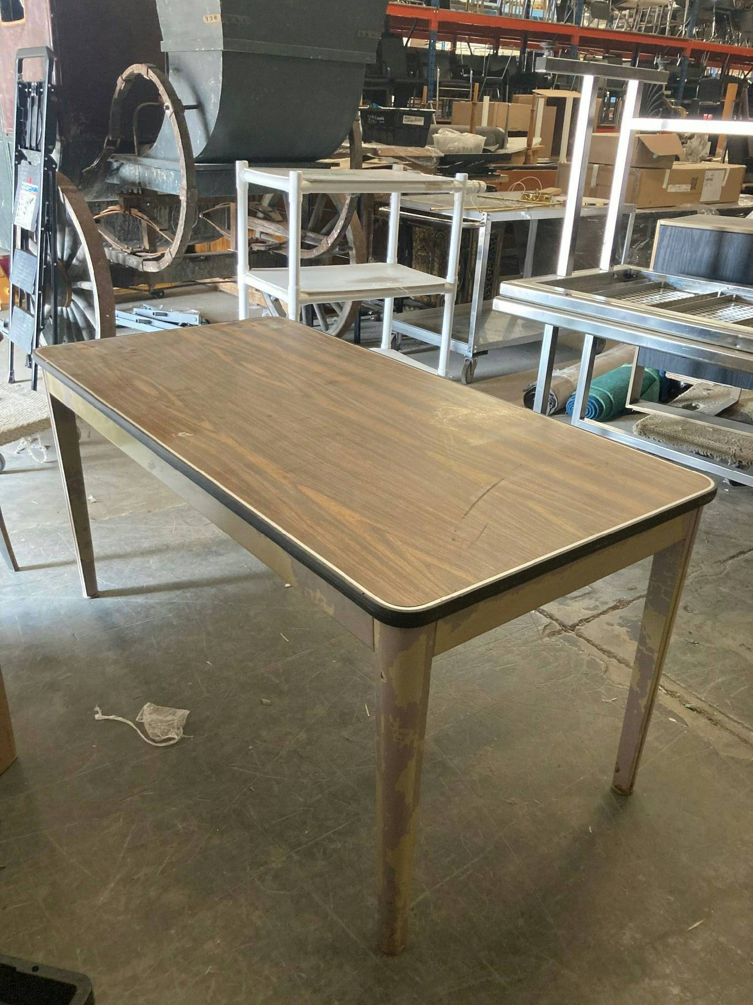 Furnishings, 59"W, 29"D, 29"H, Mid Tone Wood, Cream