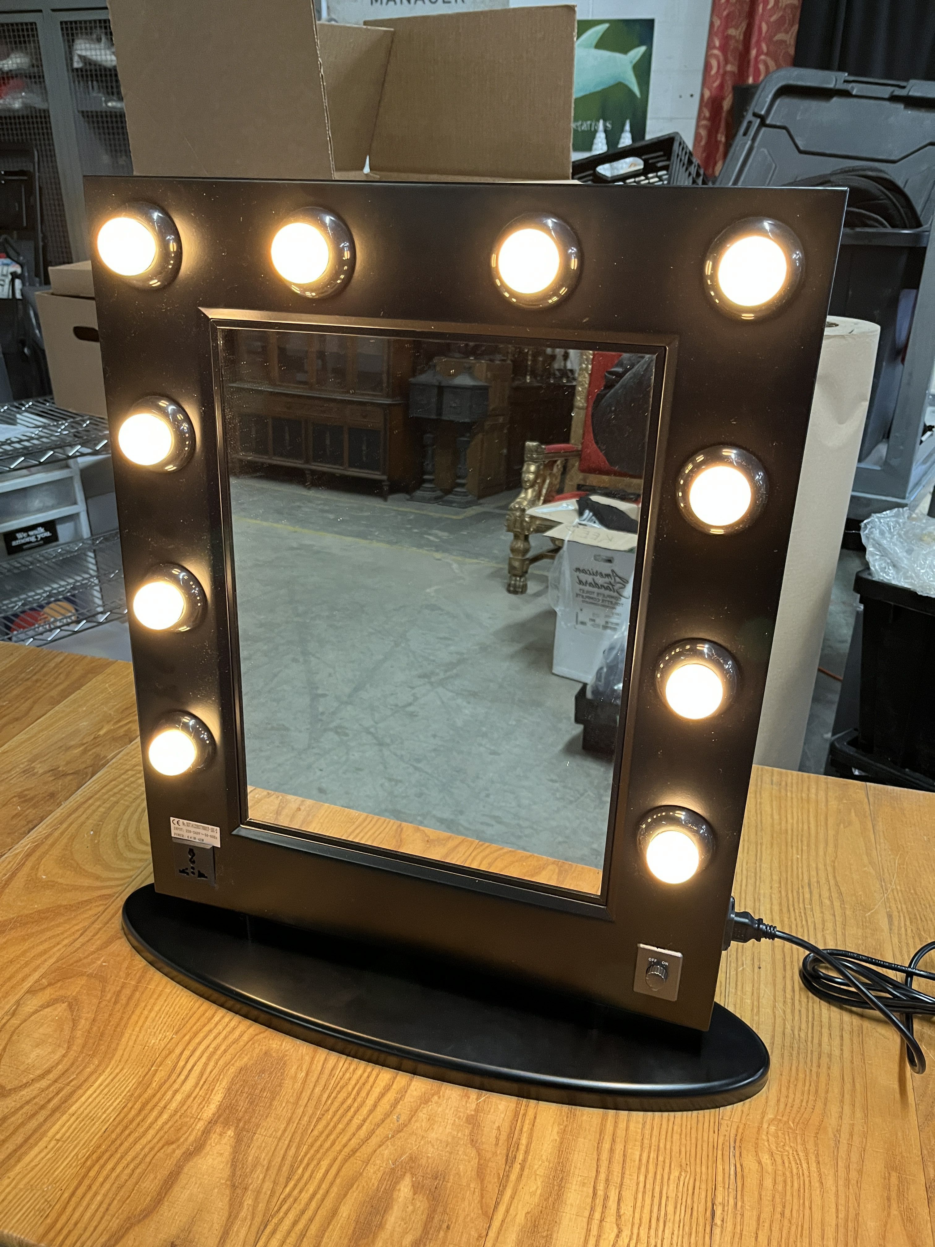 Furnishings, Table Top Vanity Mirror, 20" W , 2" D , 25" H , Black
