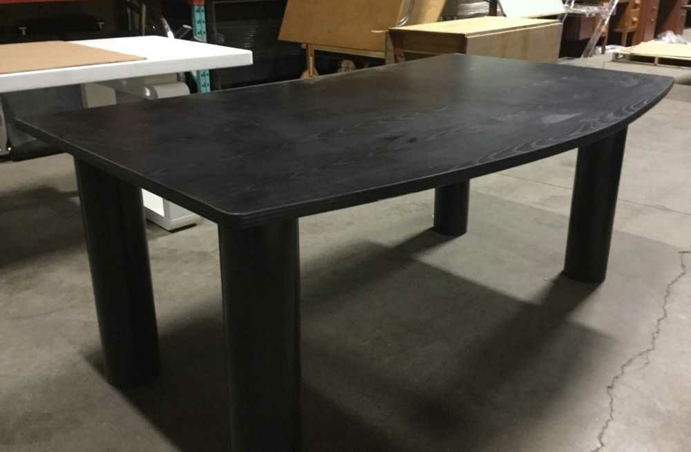 Furnishings, Ash Wood Top With Oversized Black Metal Legs, 72" W, 40" D, 29.5"H, Black, Wood, Metal, Modern