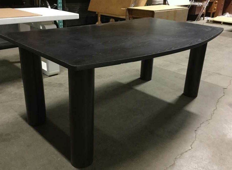 Furnishings, Ash Wood Top With Oversized Black Metal Legs, 72" W, 40" D, 29.5"H, Black, Wood, Metal, Modern