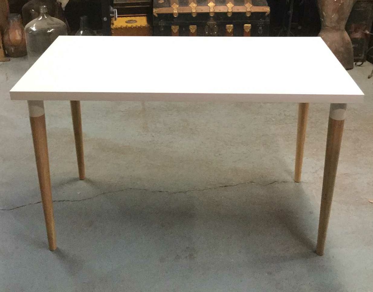 Furnishings, 2' L, 47" W, 29" H, White, Brown, Wood, Solid