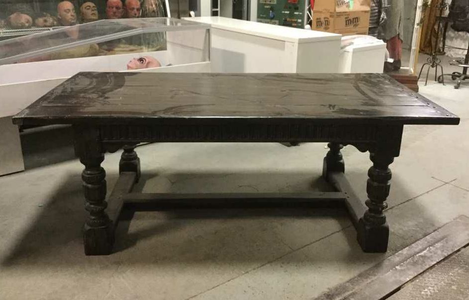 Furnishings, Solid Wood Table, 84" W, 32" D, 31" H, Brown, Wood