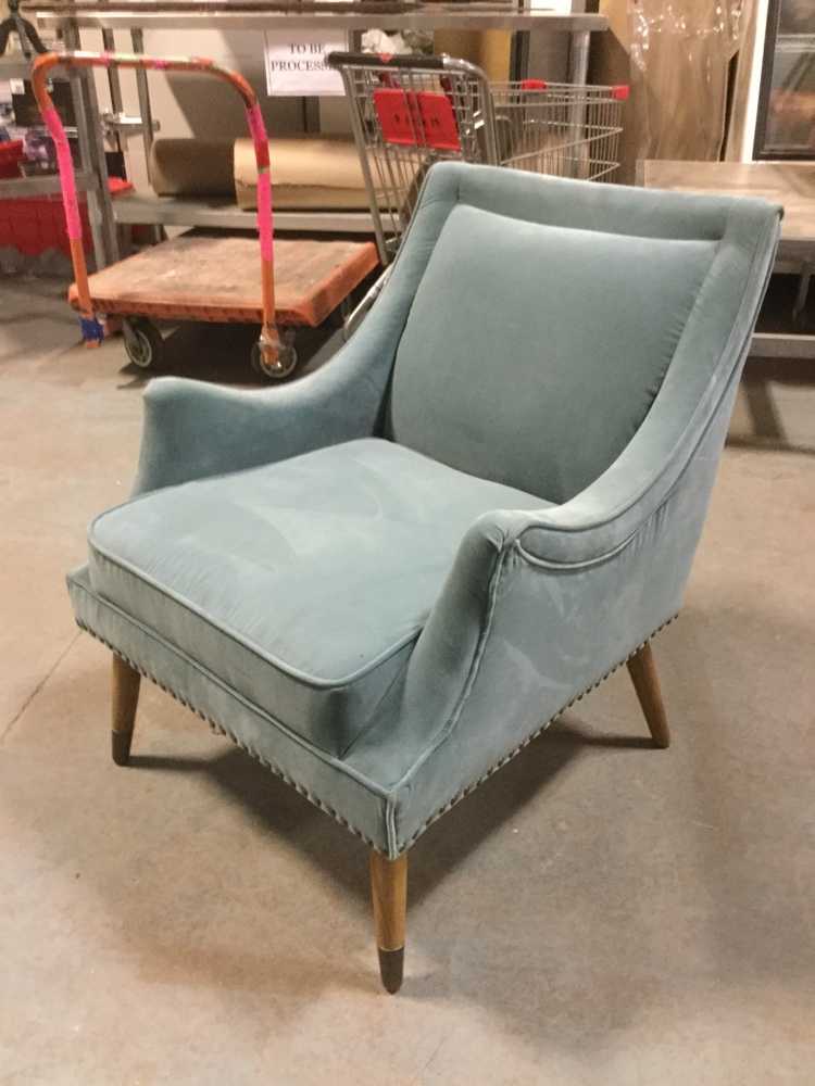 Furnishings, Teal, Brown, Suede, Wood