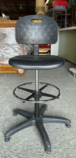 Furnishings, Black Stool, Black, Plastic, Metal