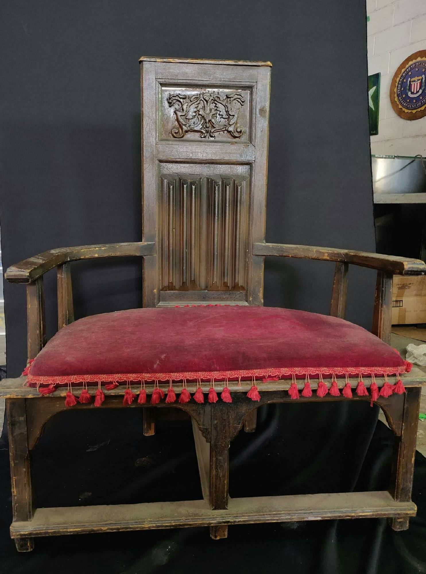 Furnishings, Renaissance Throne, Brown, Rust