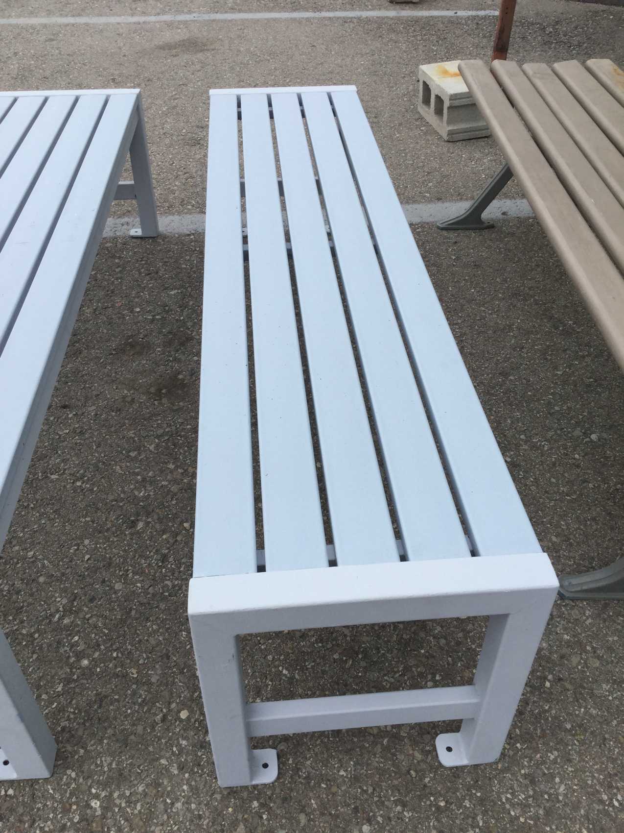 Outdoors & Greenery, Black Backless Outdoor Bench, 6'W, 1.5'D, 2'H, Black, Metal