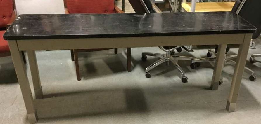 Furnishings, Long Desk Steel Legs, 72"W, 18"D, 31.5"H, Black, Grey