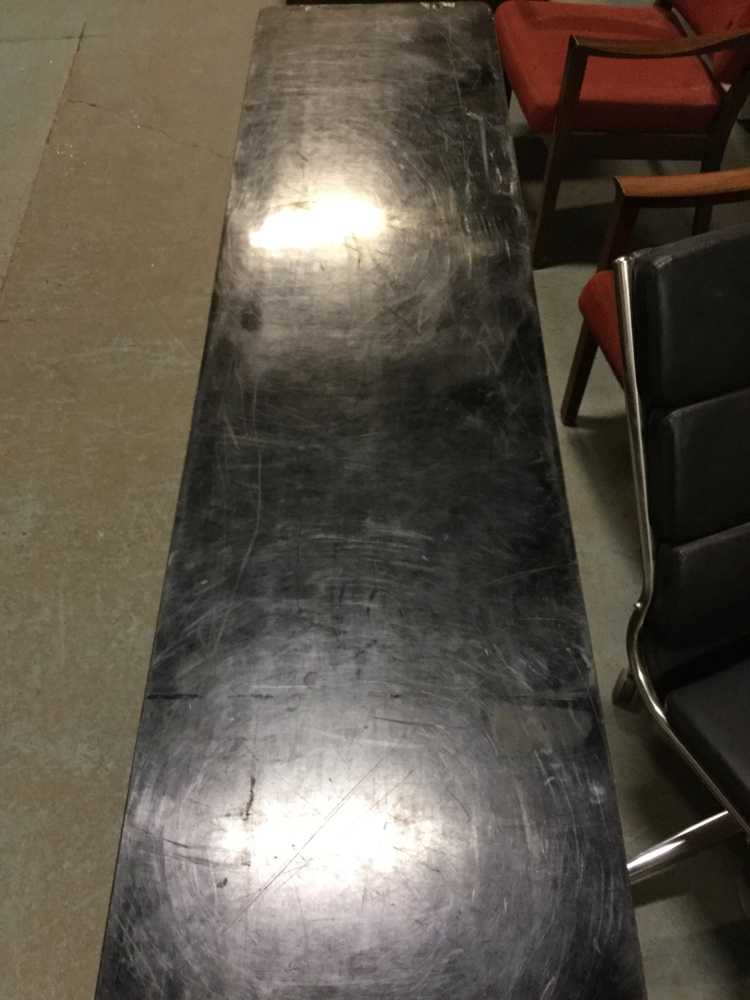 Furnishings, Long Desk Steel Legs, 72"W, 18"D, 31.5"H, Black, Grey
