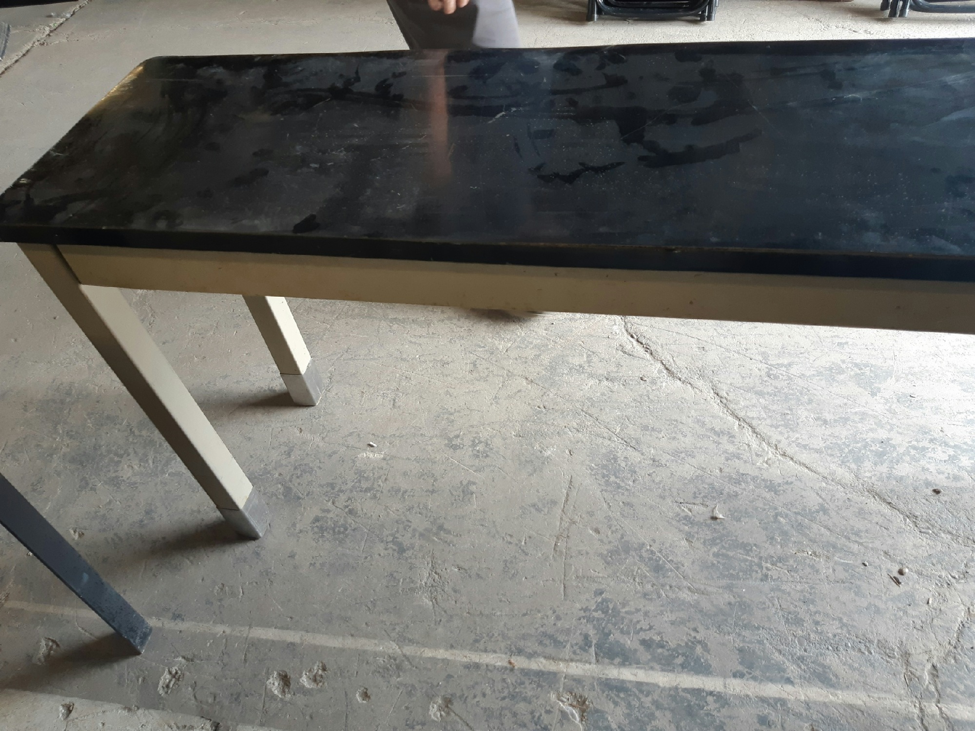 Furnishings, Long Desk Steel Legs, 72"W, 18"D, 31.5"H, Black, Grey