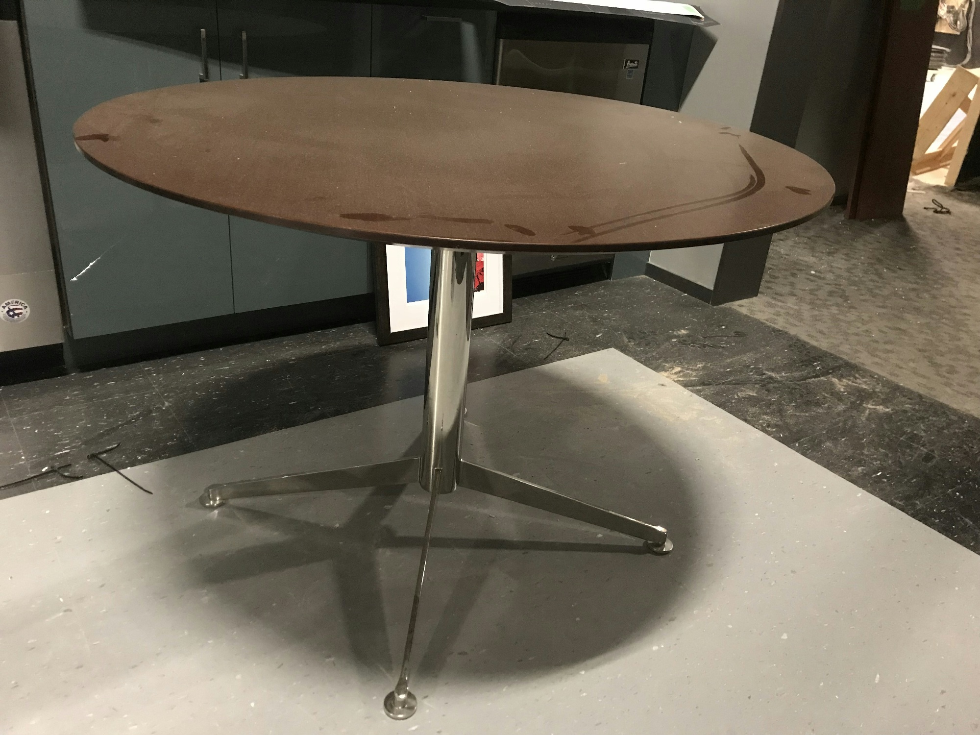 Furnishings, Contemporary Dining Table, 42"D, 30"H, CIA, Brown, Wood