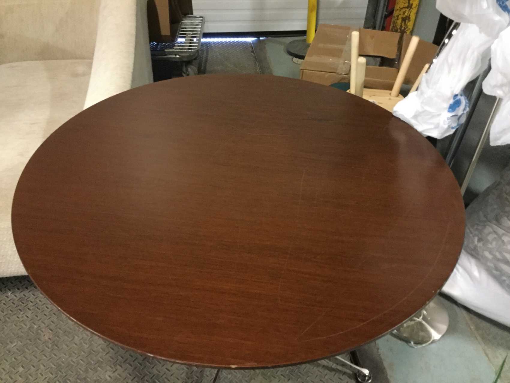 Furnishings, Contemporary Dining Table, 42"D, 30"H, CIA, Brown, Wood