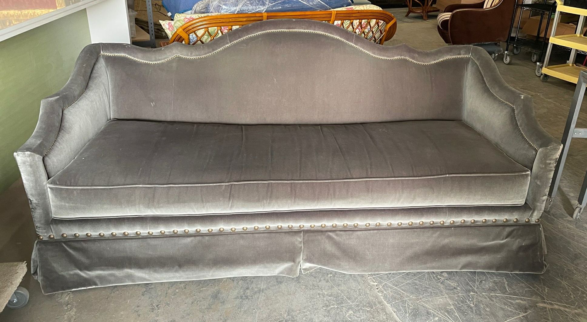 Furnishings, 91"W, 39"D, 36"H, Grey, Velvet