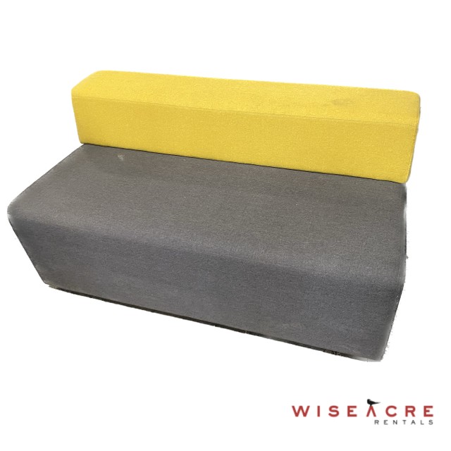Furnishings, 27" W, 51" L, 26" H, Yellow, Grey, Fabric