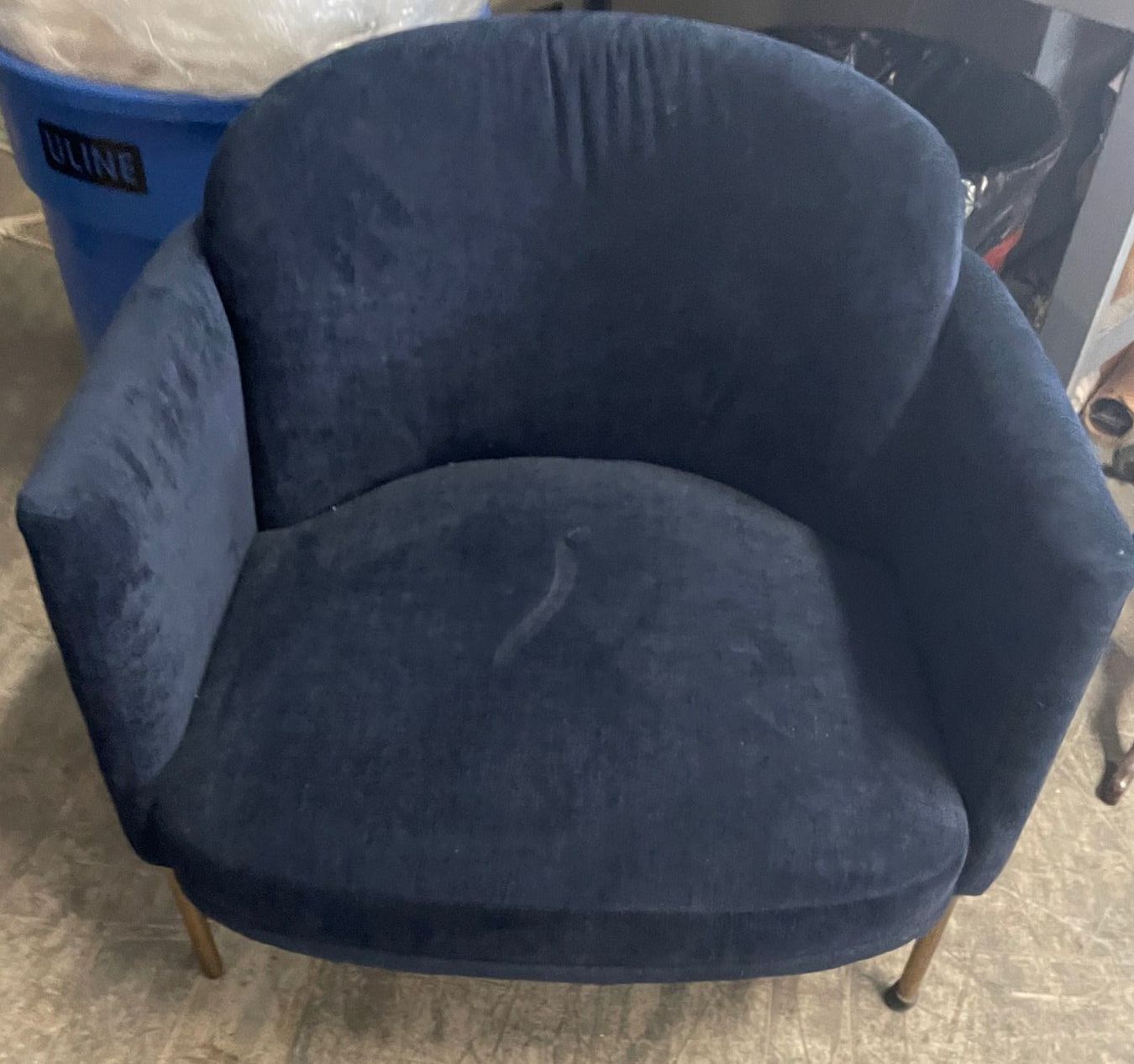 Furnishings, Blue, Gold, Metal, Fabric