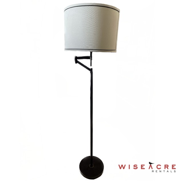 Lighting, Metal floor lamp with extandable light, Black, White