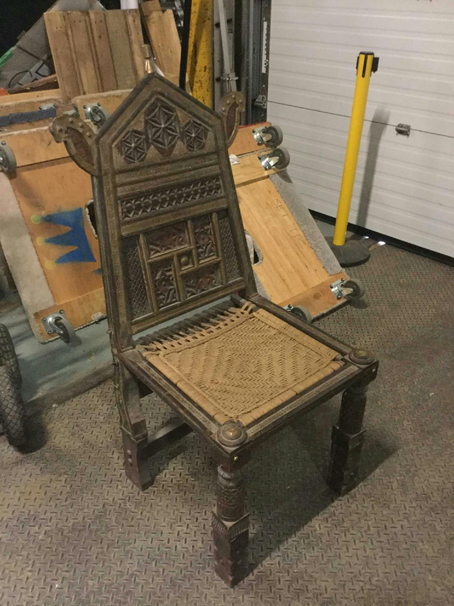 Furnishings, 20"W, 22"D, 46"H, Brown, Wood, Wicker