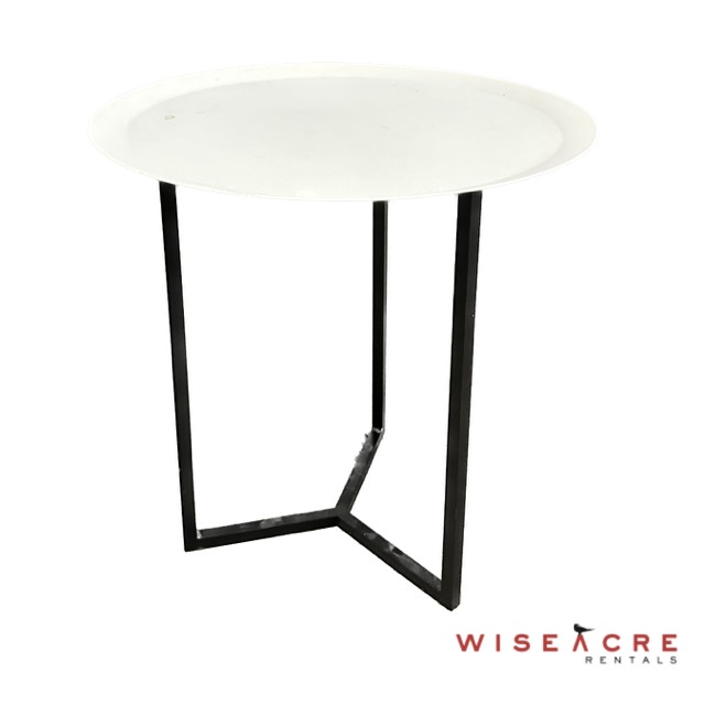 Furnishings, Side table, 16" W, 16.5"H, White, Black