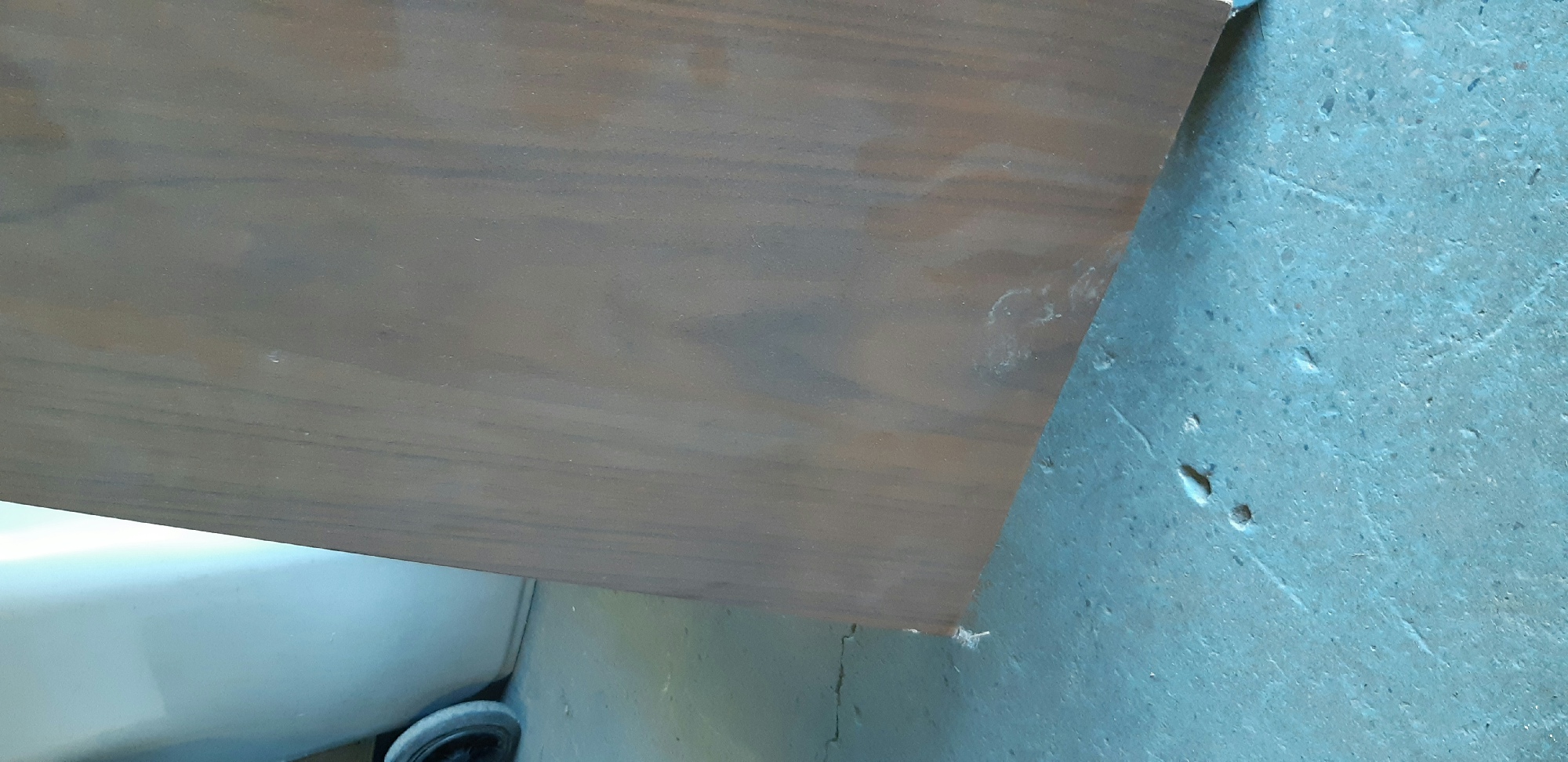 Furnishings, Glass Top Table, 7.5' L, Brown, Wood, Glass