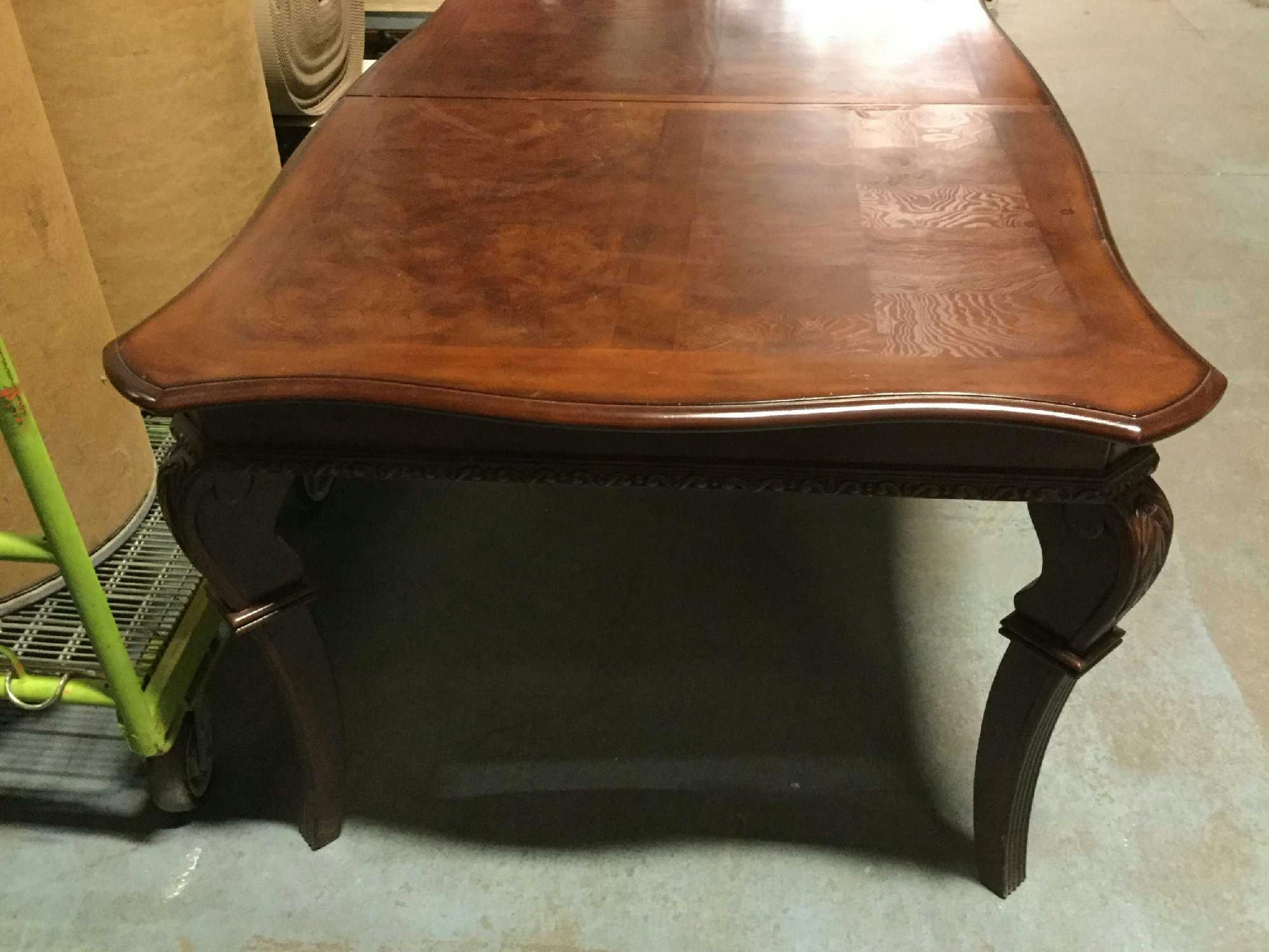 Furnishings, Wooden Dining Table, 67" W, 43" D, 30" H, Dark Tone Wood