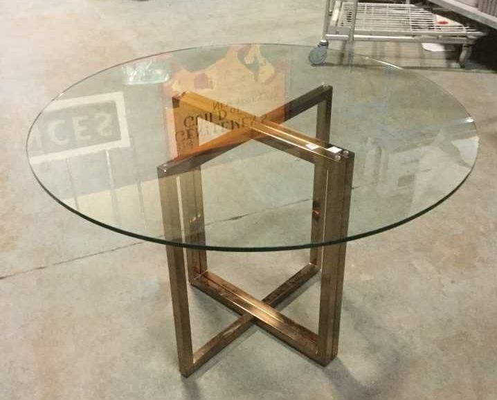 Furnishings, 3 Pieces =  2 Leg Pieces, One Round Glass