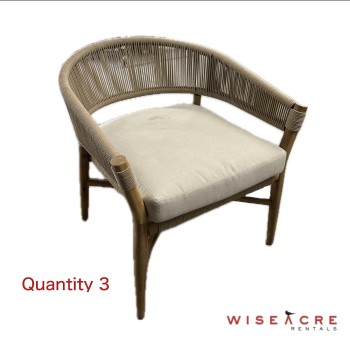 Furnishings, Patio Chair, 27" W, 27" D, 29" H, Cream