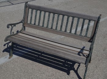 Outdoors & Greenery, Outdoor Brown Bench, 50" W, 24" D, 32" H, Brown, Black