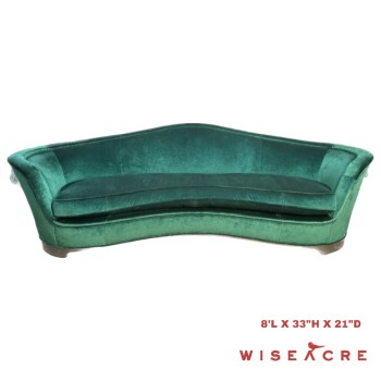 Furnishings, Velour emerald couch, Emerald Green