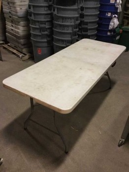 Production Support  Rentals, Standard 8' Folding Table, 72" W, 30" L, 30" H, Grey