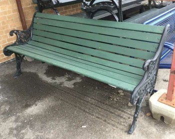 Outdoors & Greenery, 72" W, 24" D, 32" H, Green, Wood, Iron