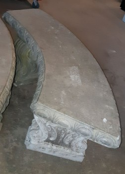 Outdoors & Greenery, Real Cement Curved Bench Legs Separate