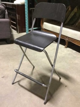 Furnishings, Folding Stool, Black
